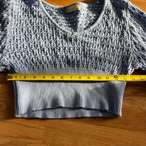 Altar’d State Cropped Briella Knit Crochet V-neck Sweater Womens Size M Y2K - Picture 6 of 10